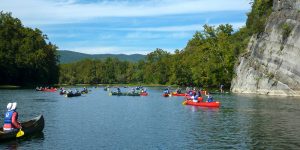 people kayaking on South Fork of the Shenandoah River