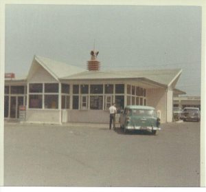 Historic image of Kline's Dairy Bar and antique car
