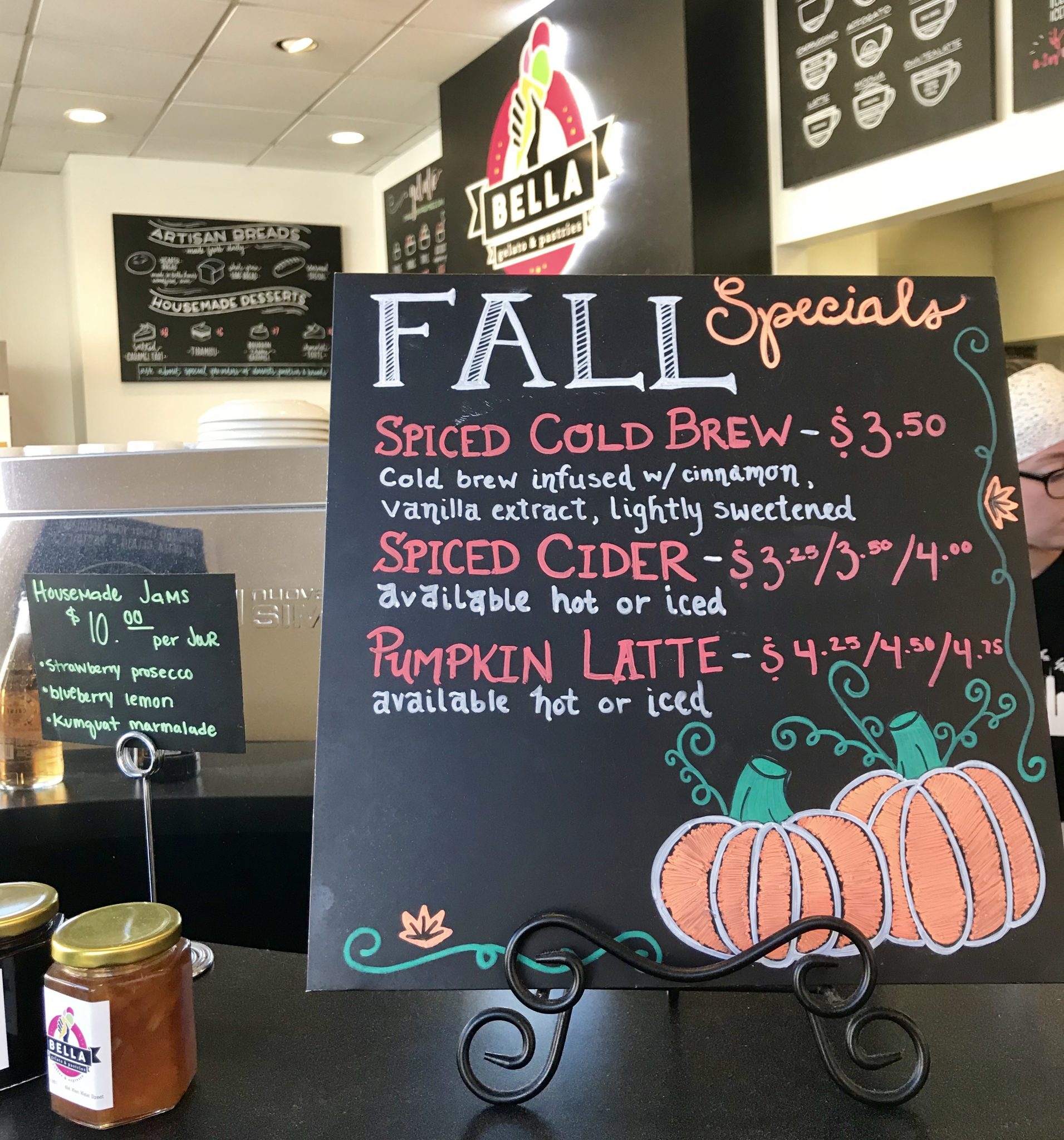 Fall pastries gelato shop