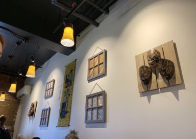 Indonesian cafe artwork and decor