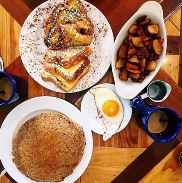 Brunch downtown Harrisonburg coffee eggs french toast pancakes potato wedges