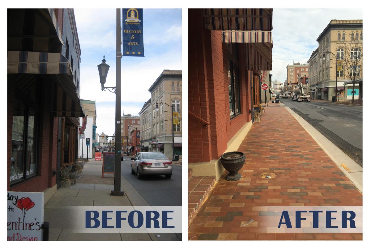 Outside street view of downtown Harrisonburg