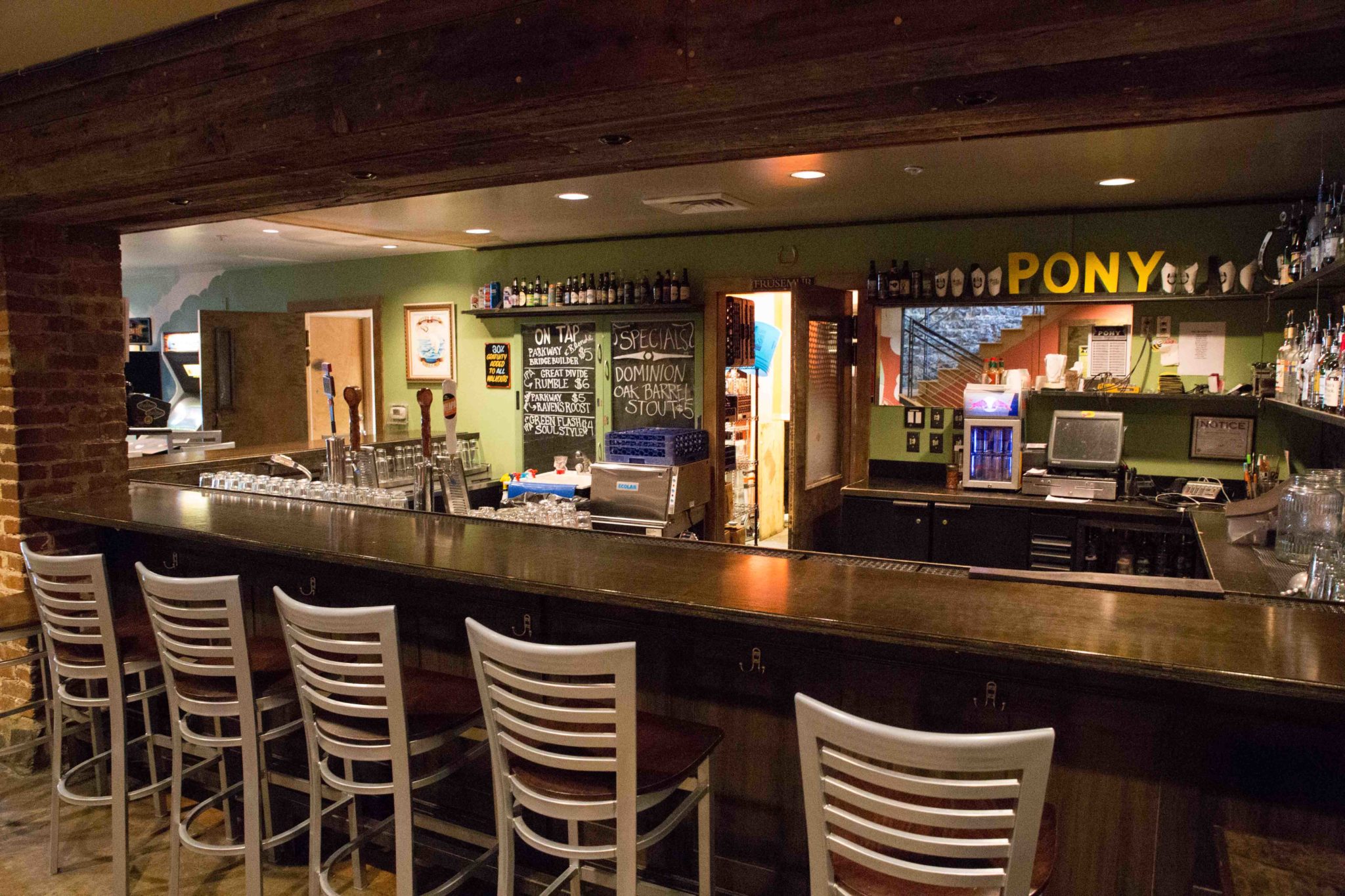 Downstairs view of restaurant and bar in Harrisonburg