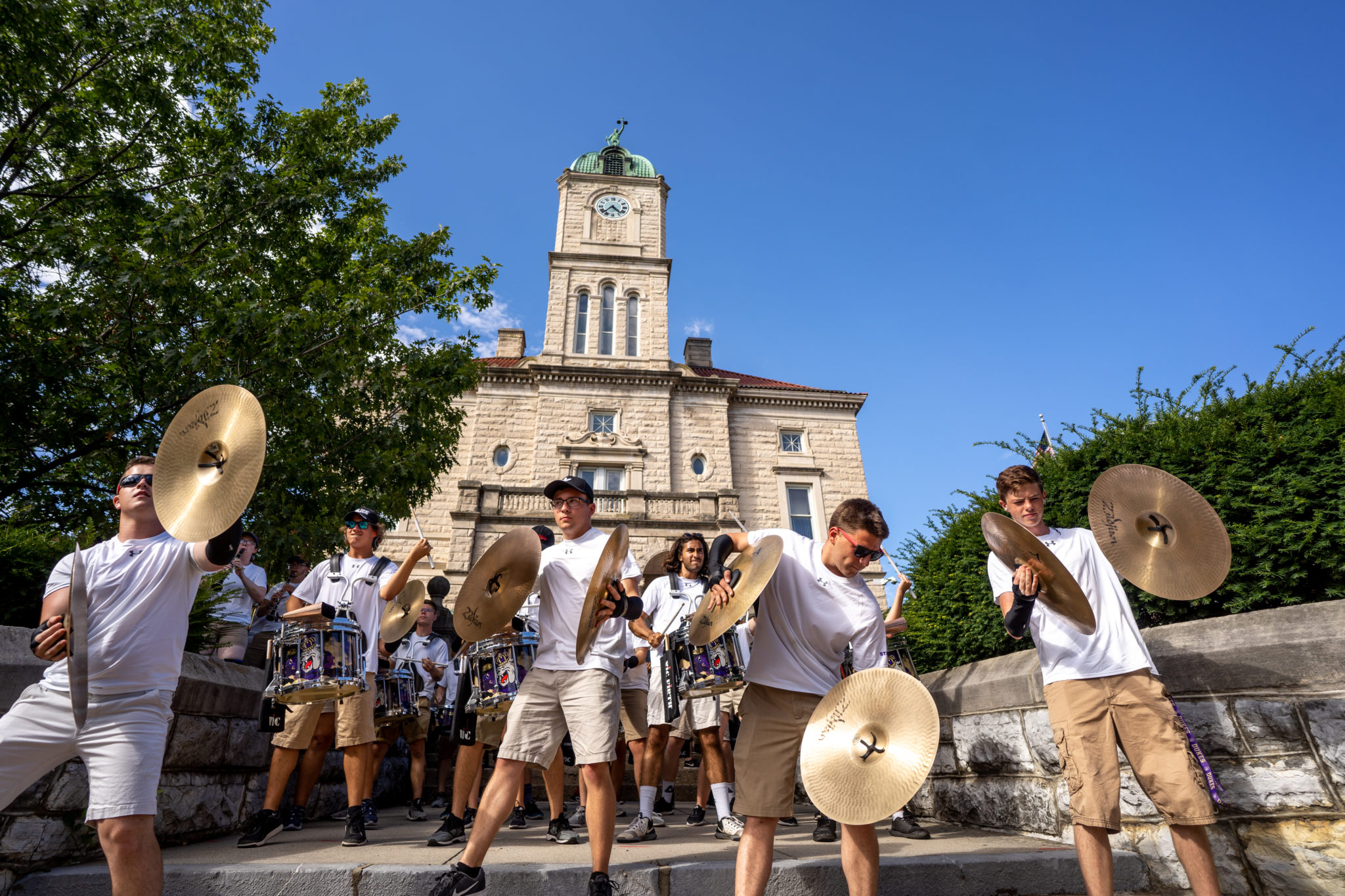 JMU Marching Royal Dukes playing at Court Square