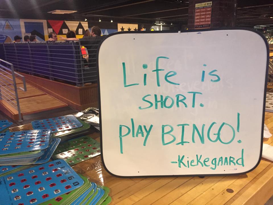 People playing bingo in Downtown Harrisonburg