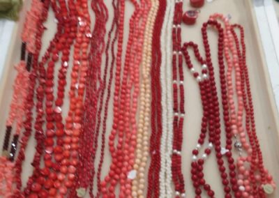 Red beaded necklaces