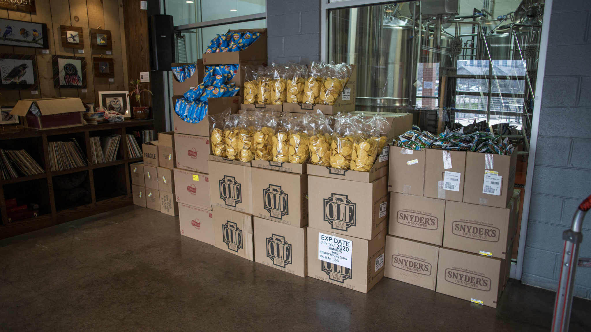 Sysco food donations at Pale Fire Brewing Co