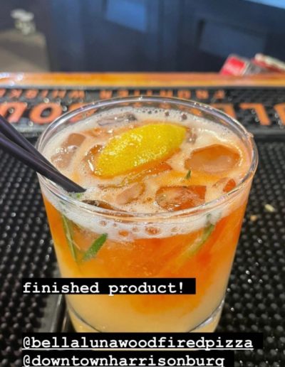 Orange iced drink from Bella Luna
