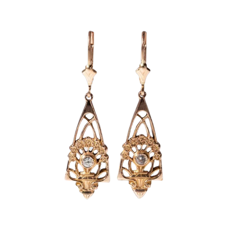 Rose Gold and Diamond Earrings