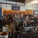Inside the store with books and other trinkets