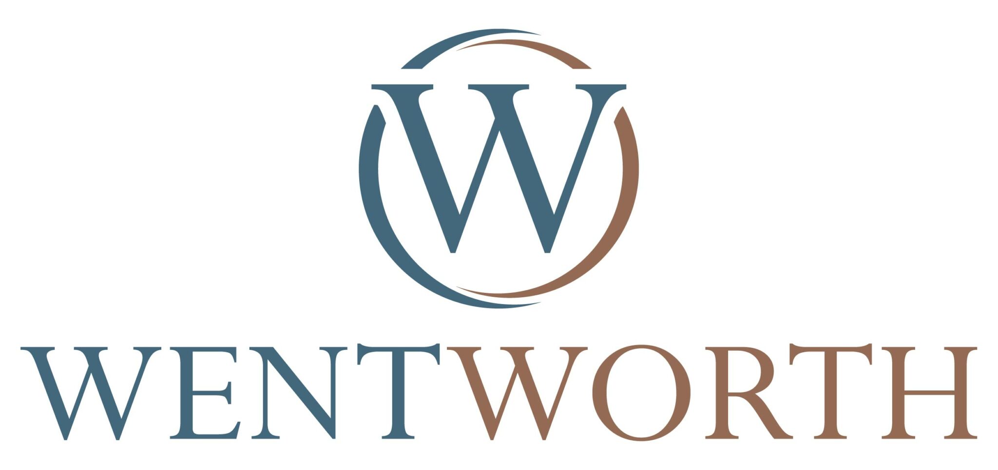 Wentworth Apartments Logo. A serif "w" encompassed by a circle.